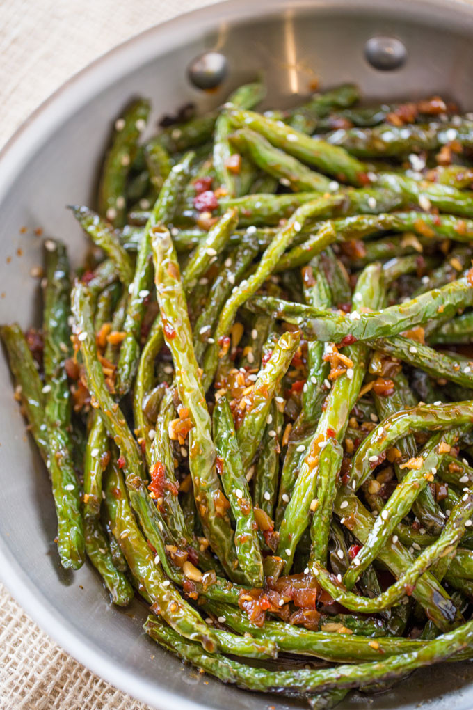 Chinese Side Dishes
 Spicy Chinese Sichuan Green Beans Dinner then Dessert