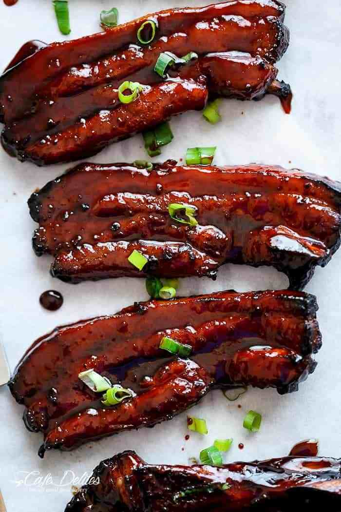 Chinese Spare Ribs Recipes
 Sticky Chinese Barbecue Pork Belly Char Siu Cafe Delites