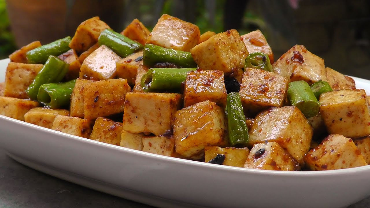 Chinese Tofu Recipes
 Chinese Tofu in Black Bean Sauce Vegan Ve arian Recipe