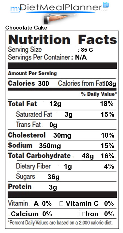 Chocolate Cake Calories
 Nutrition facts Label Sweets Candy & Desserts 10