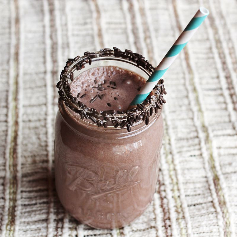 Chocolate Cake Shake
 3 Cake Batter Milkshake Recipes – A Beautiful Mess