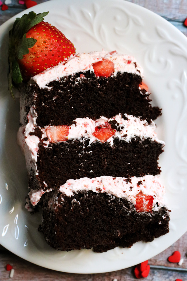 Chocolate Cake With Strawberries
 Dark Chocolate Covered Strawberry Layer Cake