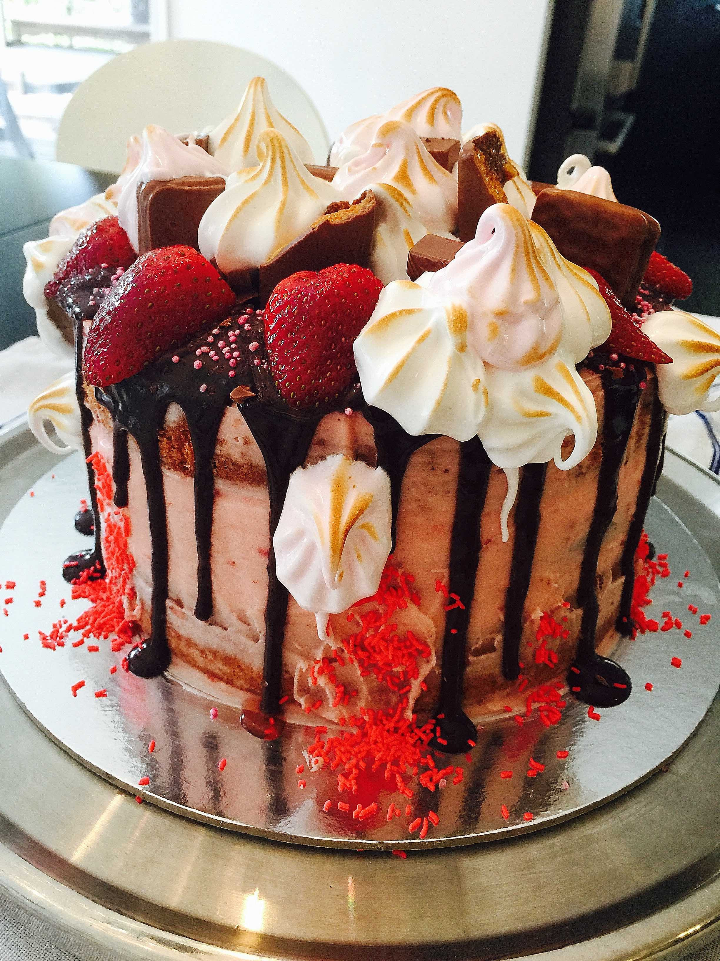 Chocolate Cake With Strawberries
 Strawberry Chocolate Cake with Basil