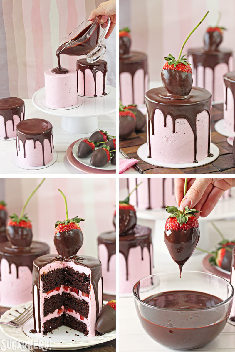 Chocolate Cake With Strawberries
 Chocolate Covered Strawberry Cakes SugarHero