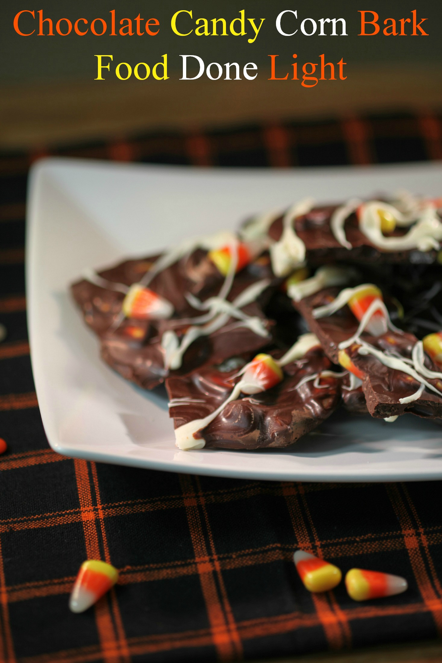 Chocolate Candy Corn
 Dark Chocolate Candy Corn Bark