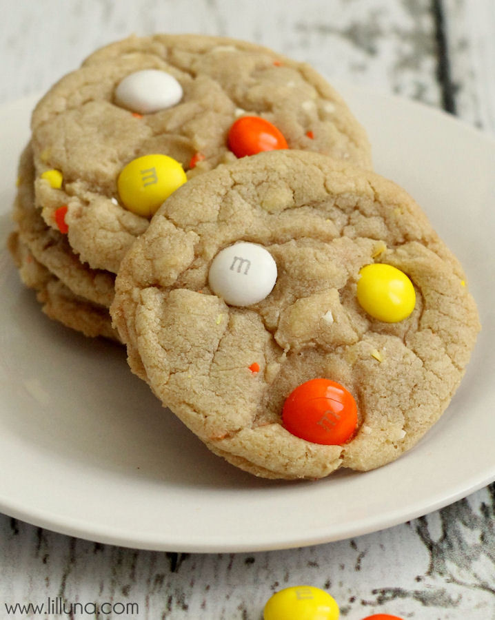 Chocolate Candy Corn
 White Chocolate Candy Corn M&M Cookies