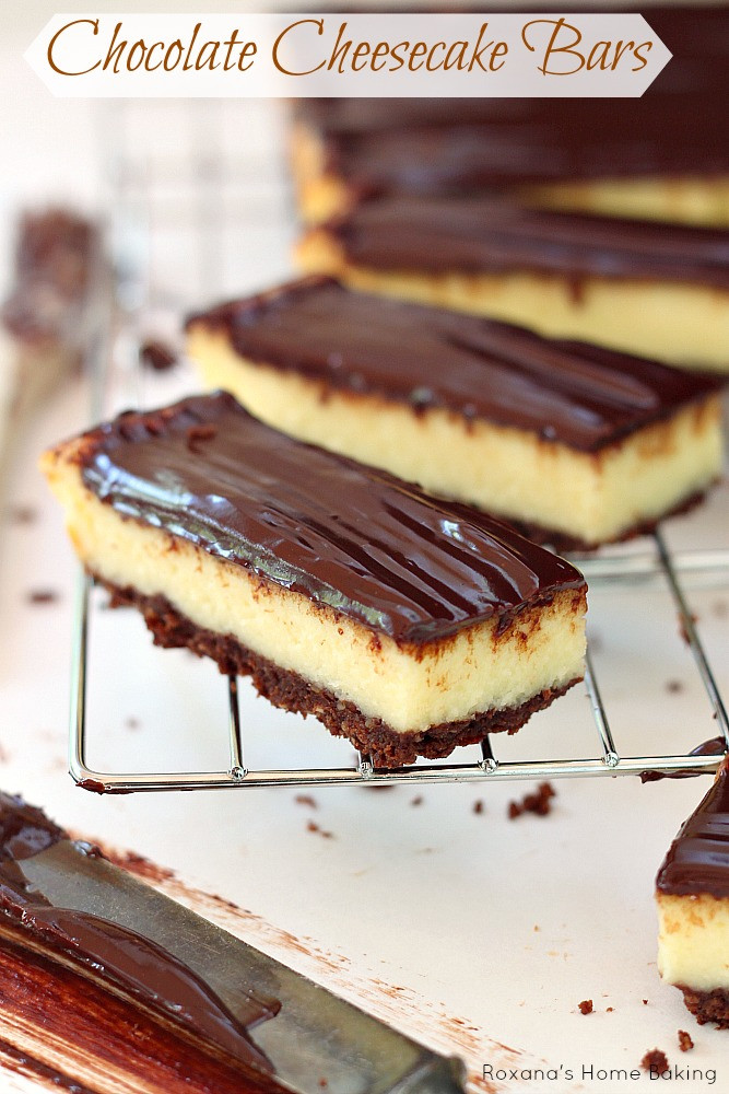 Chocolate Cheese Cake Bars
 Triple chocolate cheesecake bars recipe