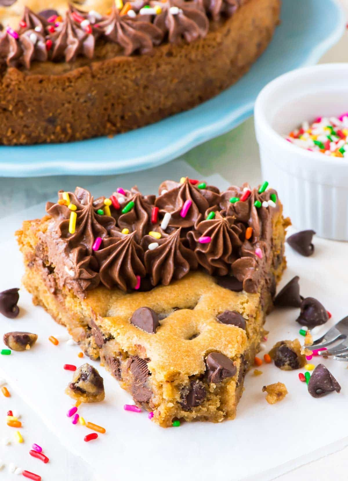 Chocolate Chip Cookie Cake
 Chocolate Chip Cookie Cake with Chocolate Fudge Frosting