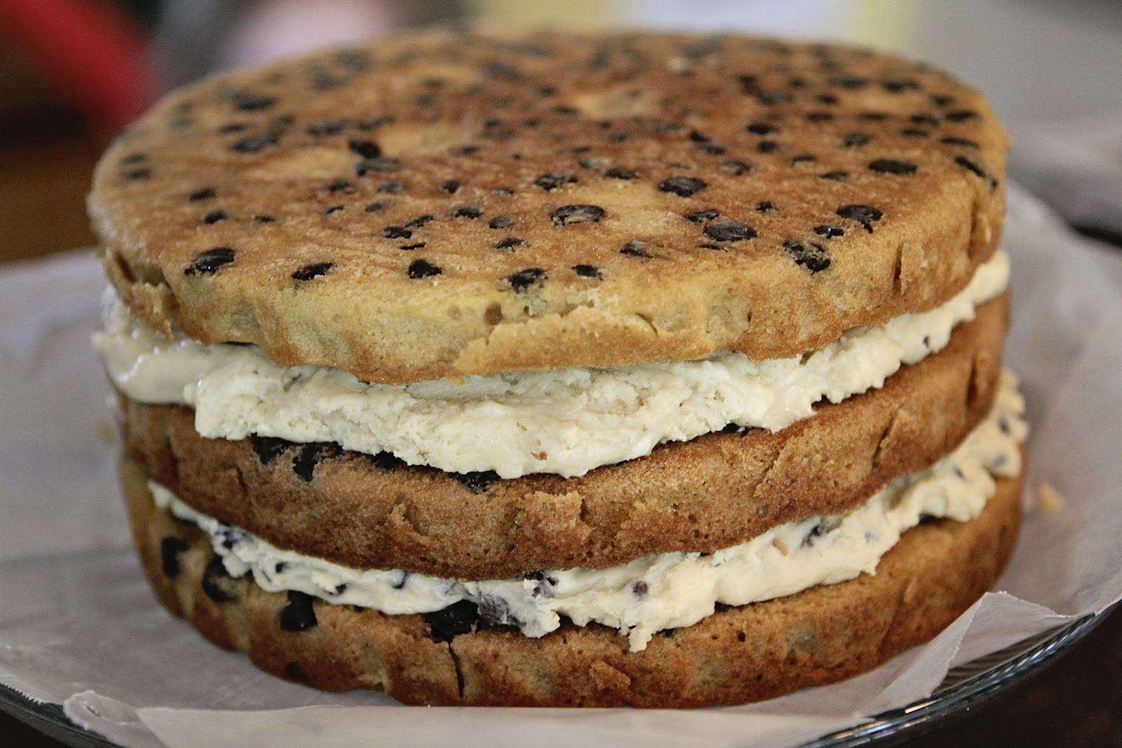 Chocolate Chip Cookie Cake
 Suppers at Sunset Chocolate Chip Cookie Dough Layer cake