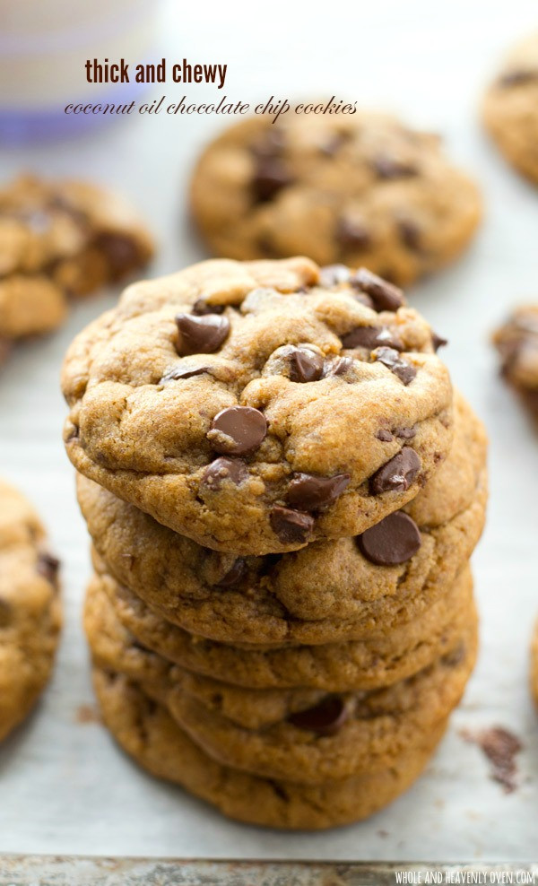 Chocolate Chip Cookies With Coconut Oil
 Thick and Chewy Coconut Oil Chocolate Chip Cookies