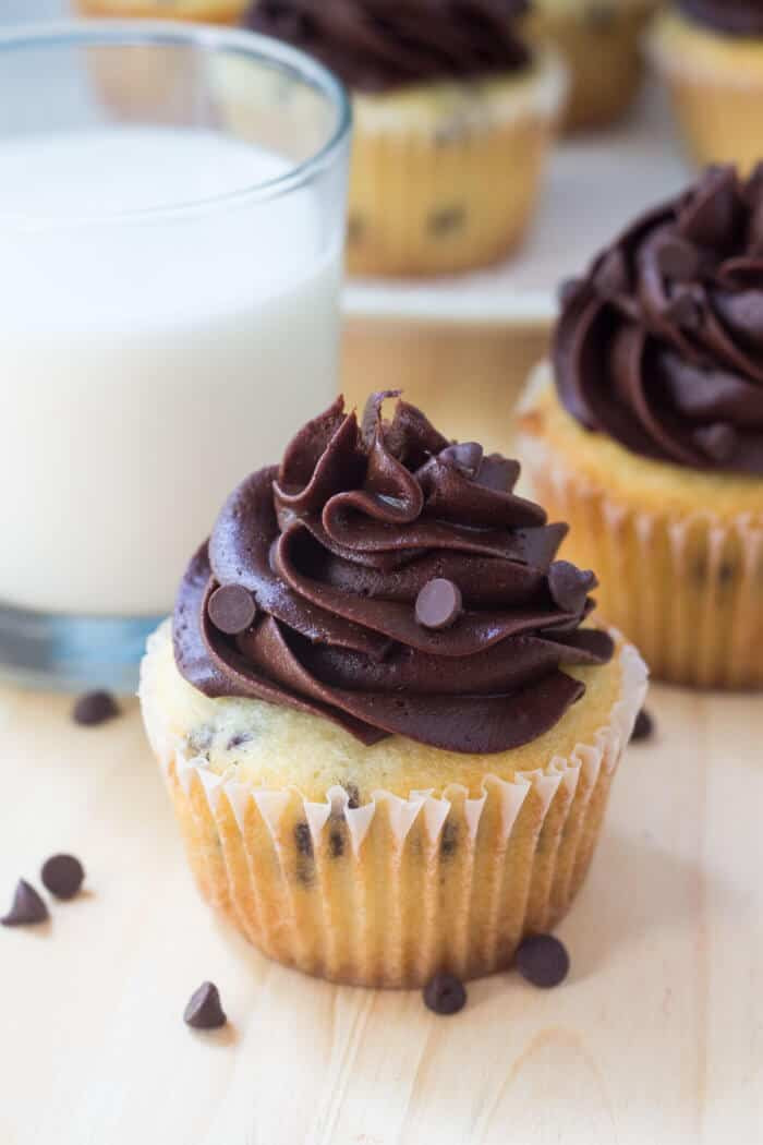 Chocolate Chip Cupcakes
 Chocolate Chip Cupcakes with Chocolate Frosting Oh Sweet