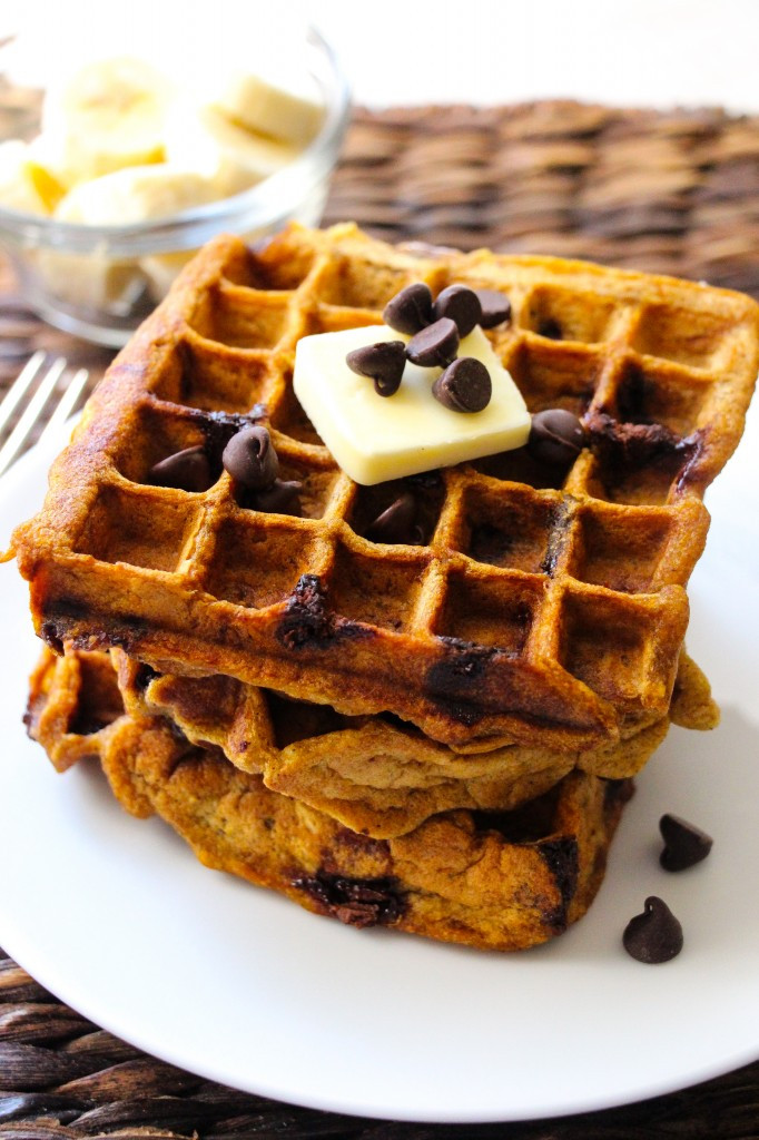 Chocolate Chip Waffles
 Healthy Pumpkin Chocolate Chip Waffles Layers of Happiness