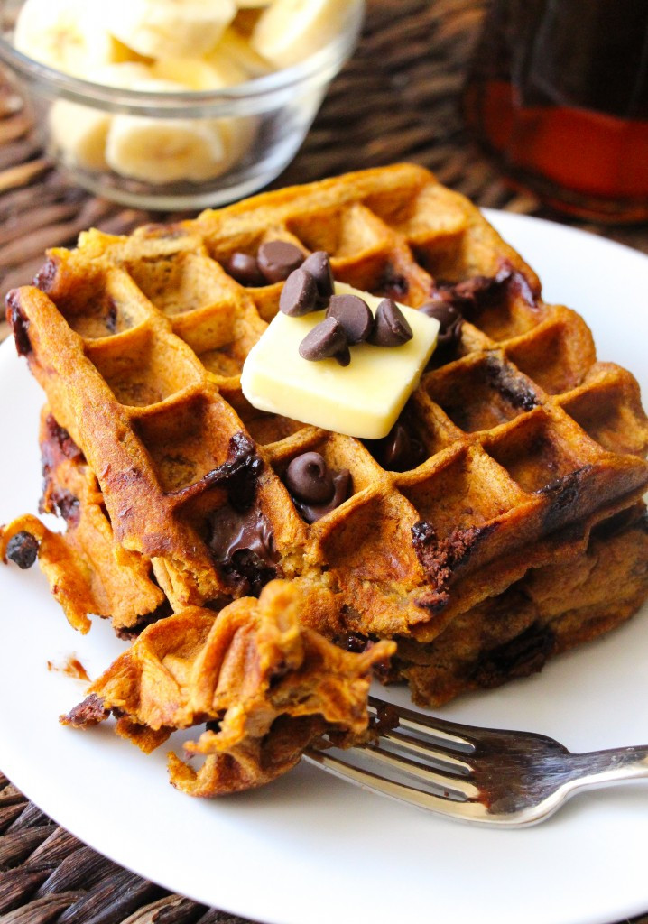 Chocolate Chip Waffles
 Healthy Pumpkin Chocolate Chip Waffles Layers of Happiness