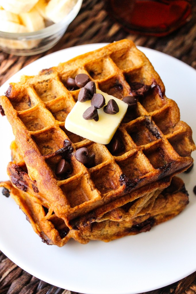 Chocolate Chip Waffles
 Healthy Pumpkin Chocolate Chip Waffles Layers of Happiness