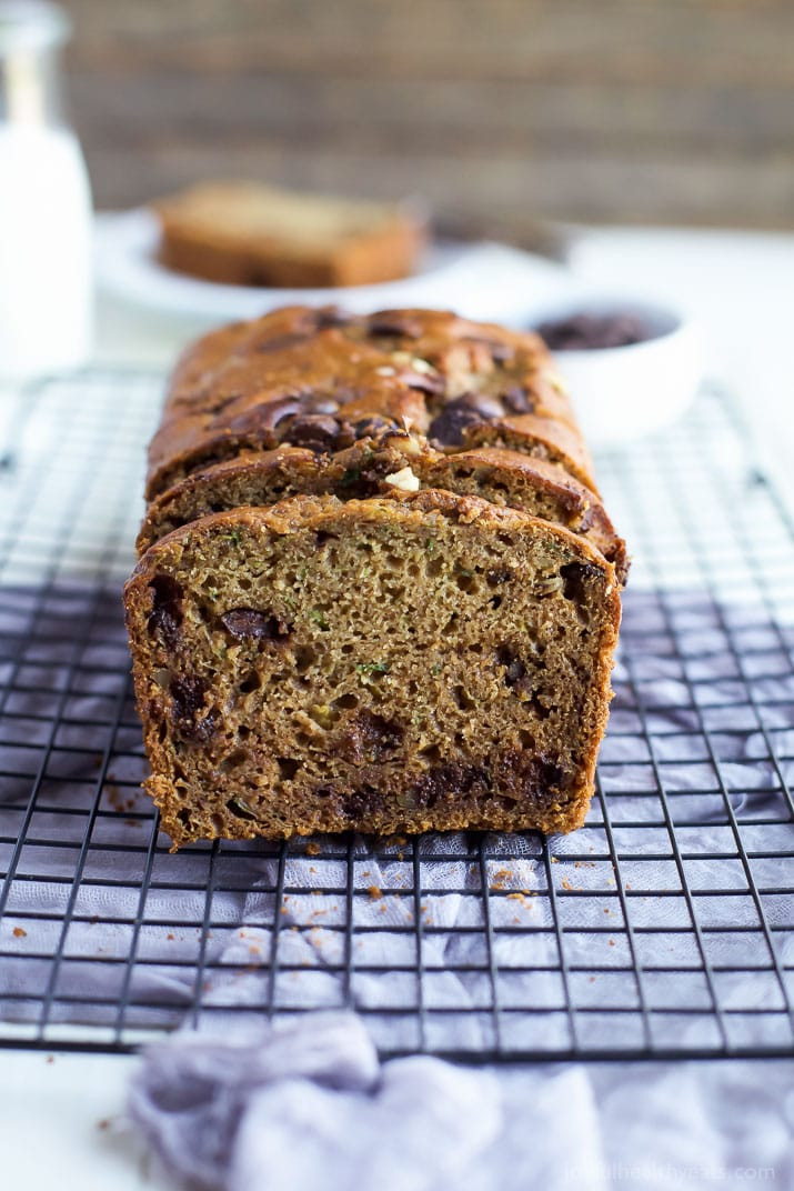 Chocolate Chocolate Chip Zucchini Bread
 healthy chocolate chip zucchini bread