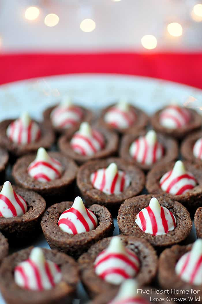 Chocolate Christmas Desserts
 Candy Cane Kiss Brownie Bites Love Grows Wild