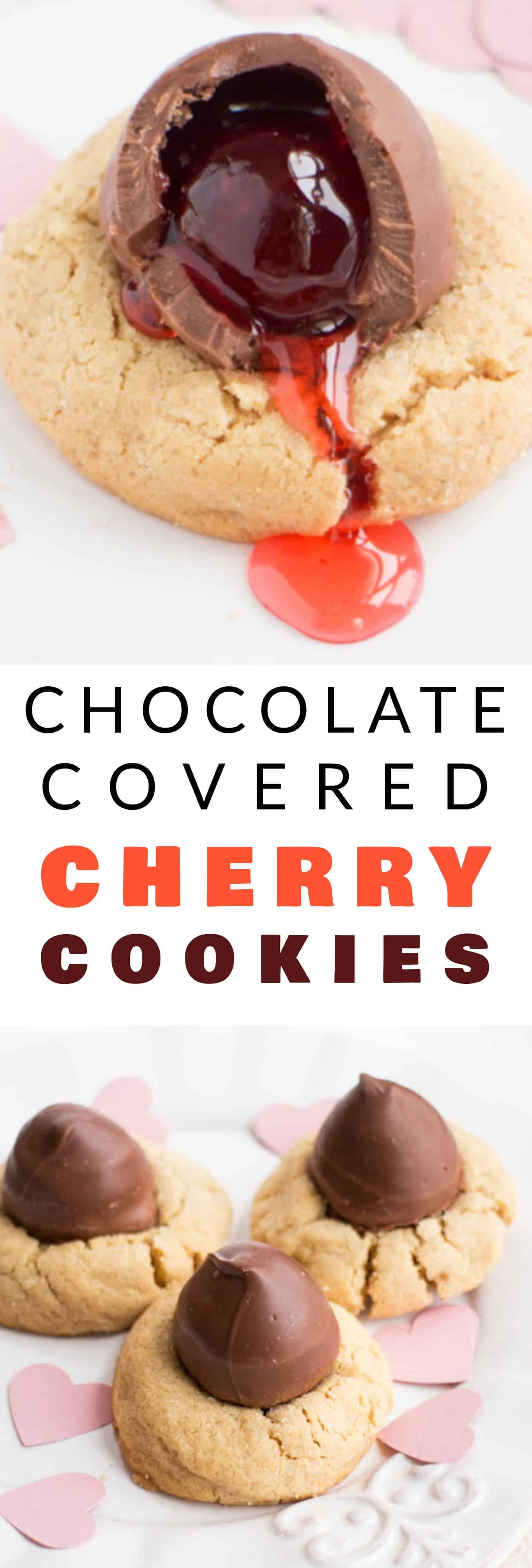 Chocolate Covered Cherry Cookies
 Chocolate Covered Cherry Peanut Butter Blossom Cookies