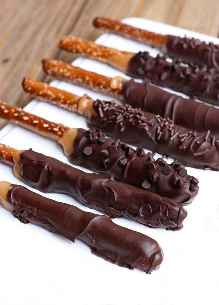 Chocolate Covered Pretzels
 Caramel and Chocolate Dipped Pretzel Rods