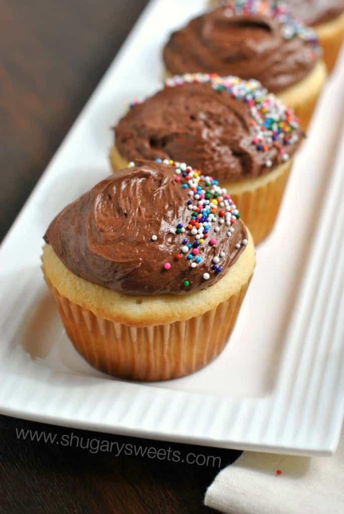 Chocolate Cupcakes From Scratch
 Yellow Cake with Double Fudge Frosting Shugary Sweets