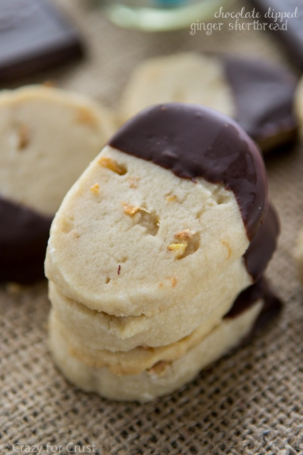 Chocolate Dip Shortbread Cookies
 Chocolate Dipped Ginger Shortbread Cookies slice and bake