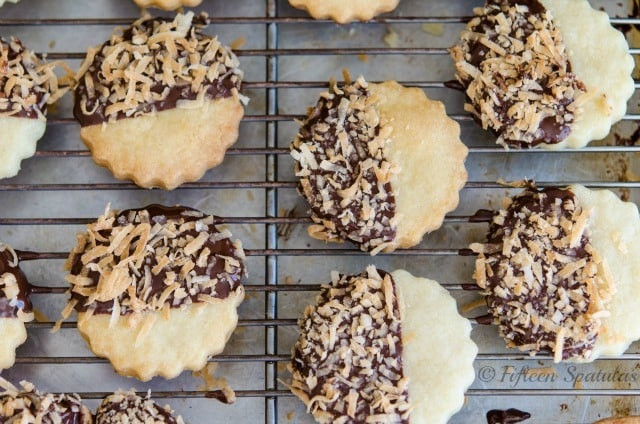Chocolate Dip Shortbread Cookies
 Toasted Coconut Shortbread Cookies – Fifteen Spatulas