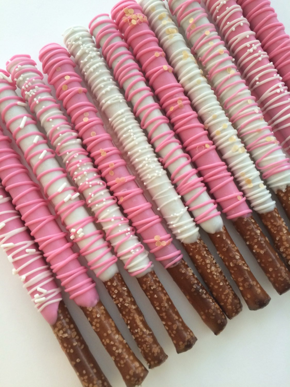 Chocolate Dipped Pretzels
 Pink Gold Chocolate Dipped Pretzels