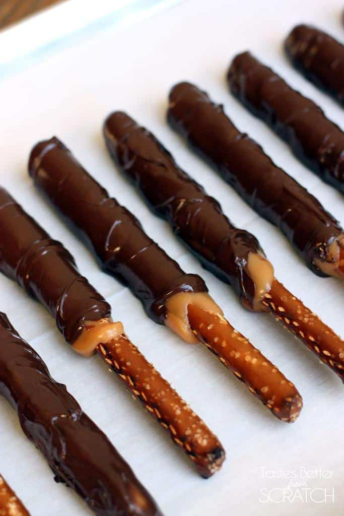 Chocolate Dipped Pretzels
 Caramel and Chocolate Dipped Pretzel Rods