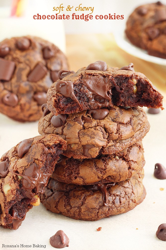 Chocolate Fudge Cookies
 Soft and chewy triple chocolate fudge cookies recipe