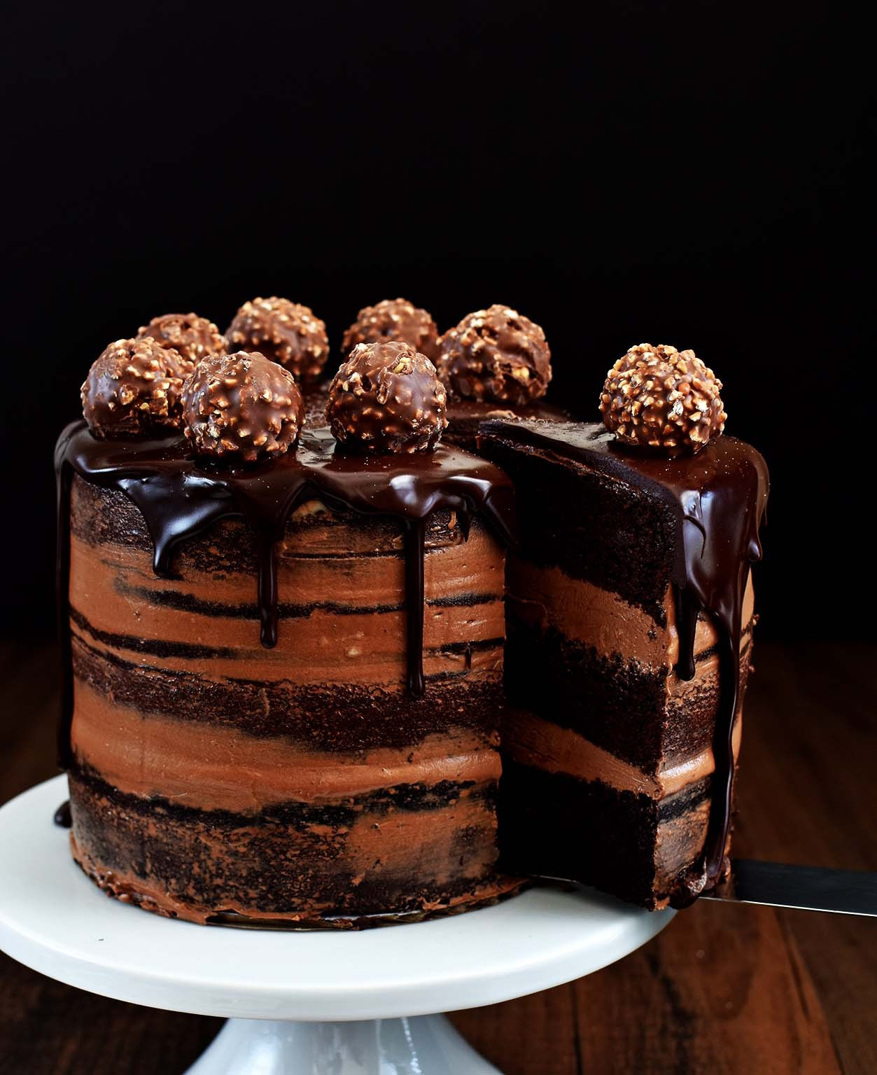 Chocolate Ganache Cake
 Chocolate Hazelnut Semi Naked Cake with Dark Chocolate