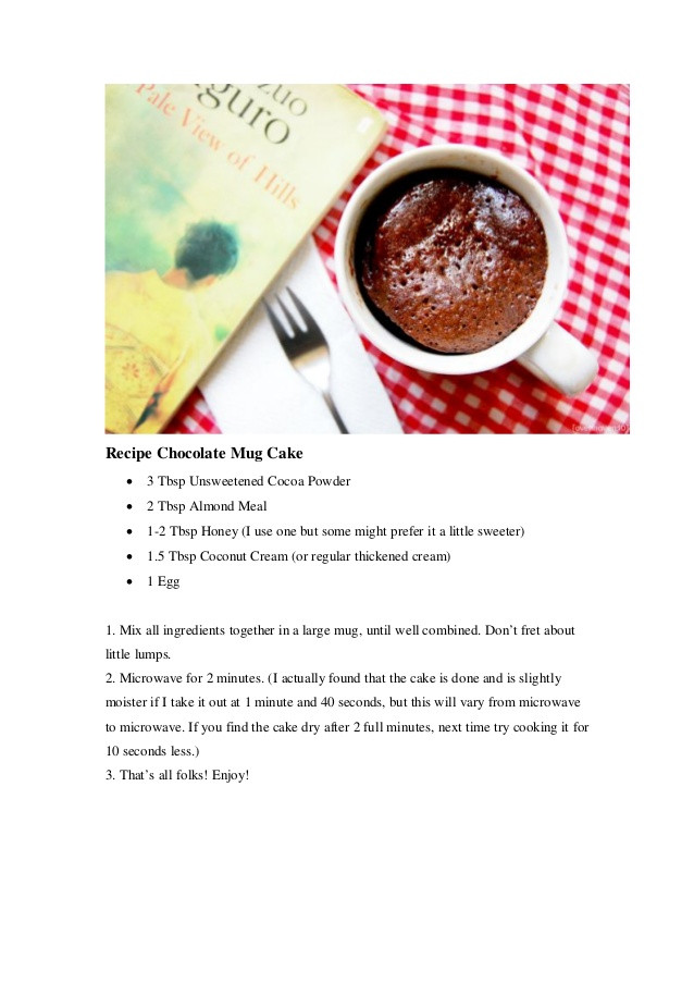 Chocolate Mug Cake Recipe
 Recipe Healthy Chocolate Mug Cake