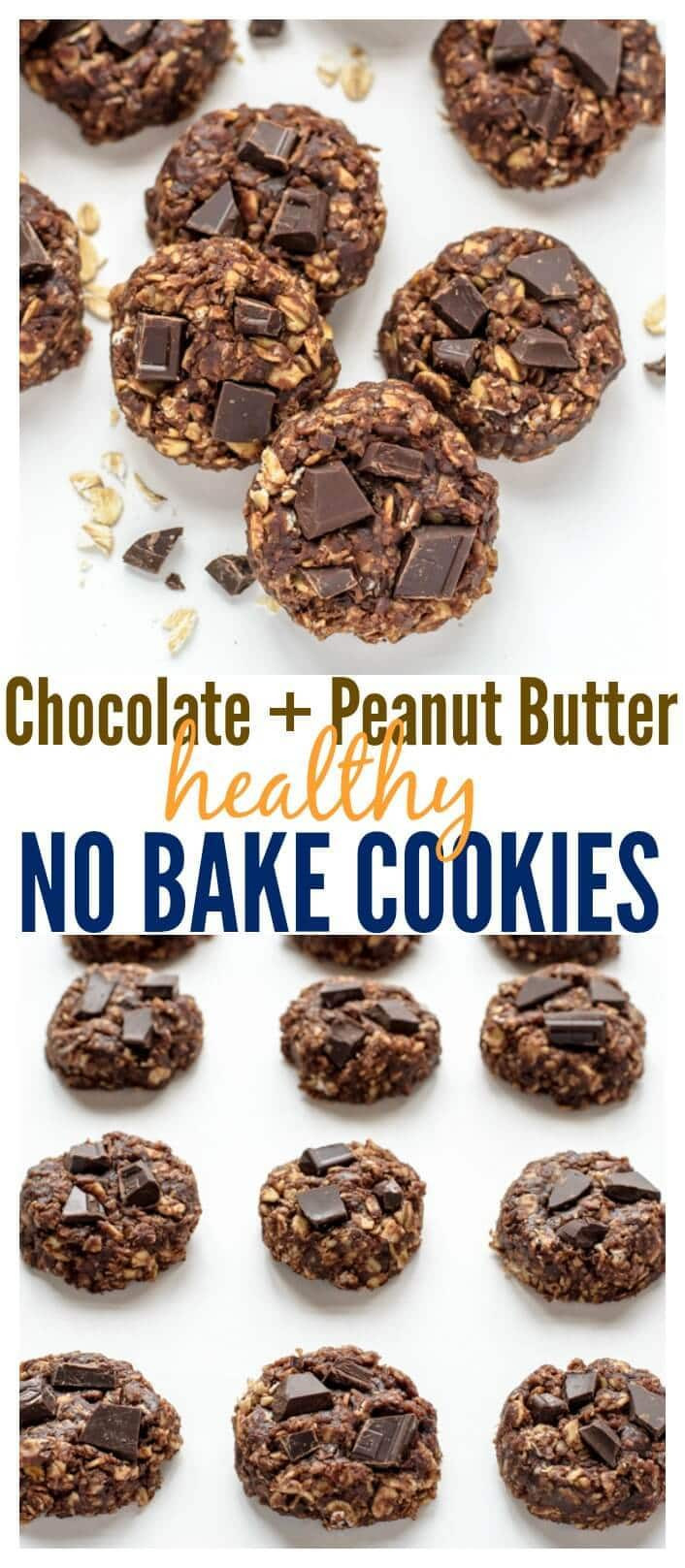 Chocolate No Bake Cookies Without Peanut Butter
 Healthy No Bake Cookies with Chocolate and Peanut Butter