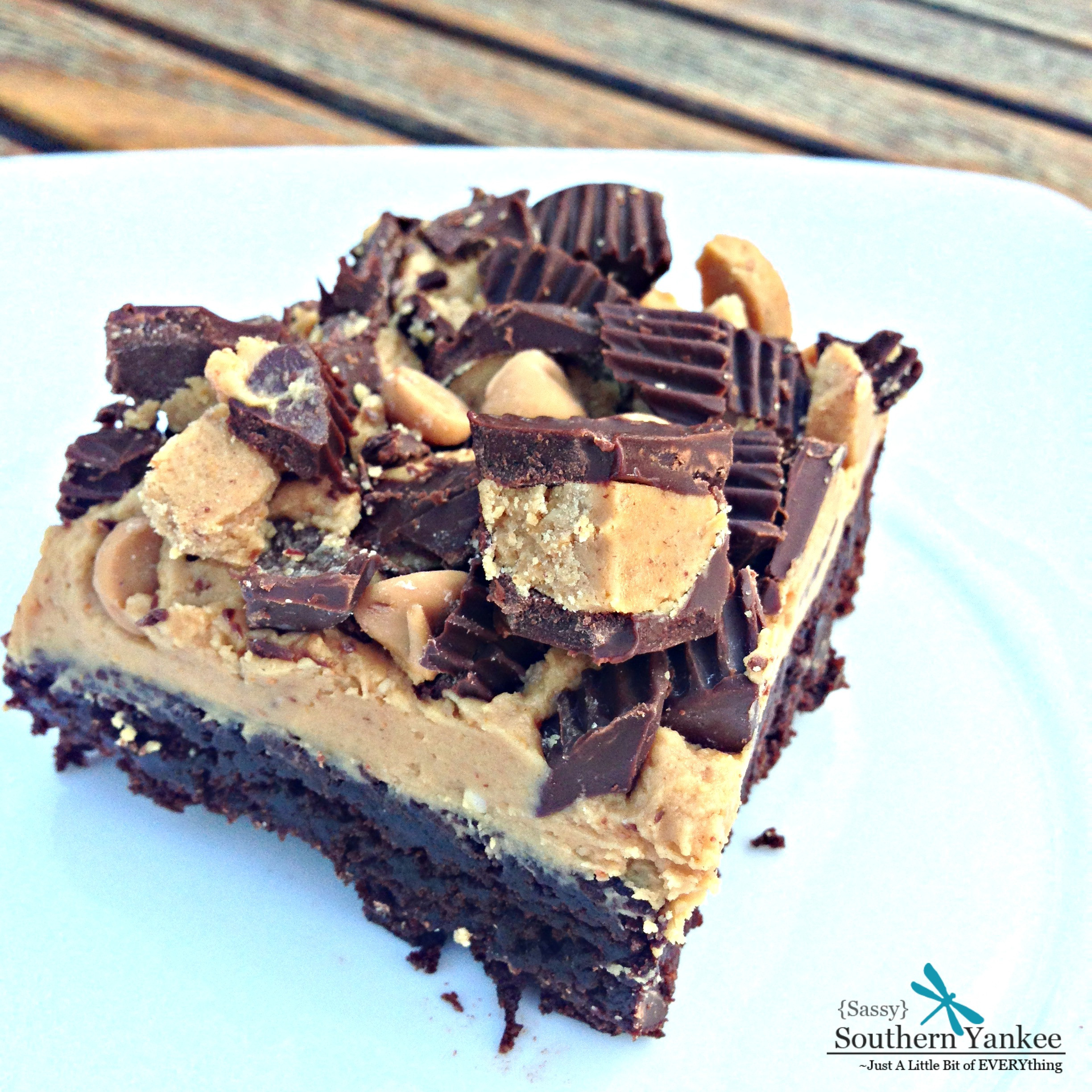 Chocolate Peanut Butter Brownies
 Dark Chocolate Peanut Butter Brownies