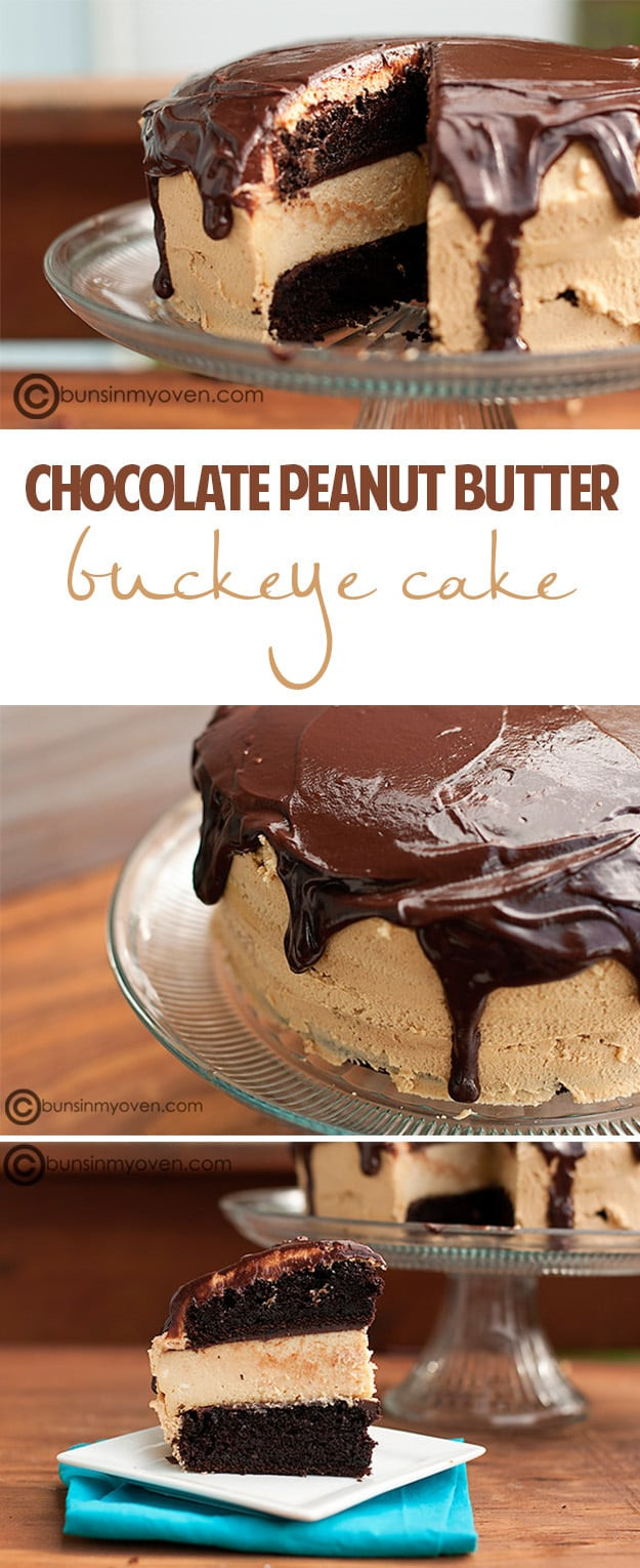 Chocolate Peanut Butter Cake Recipe
 Chocolate Peanut Butter Buckeye Cake — Buns In My Oven