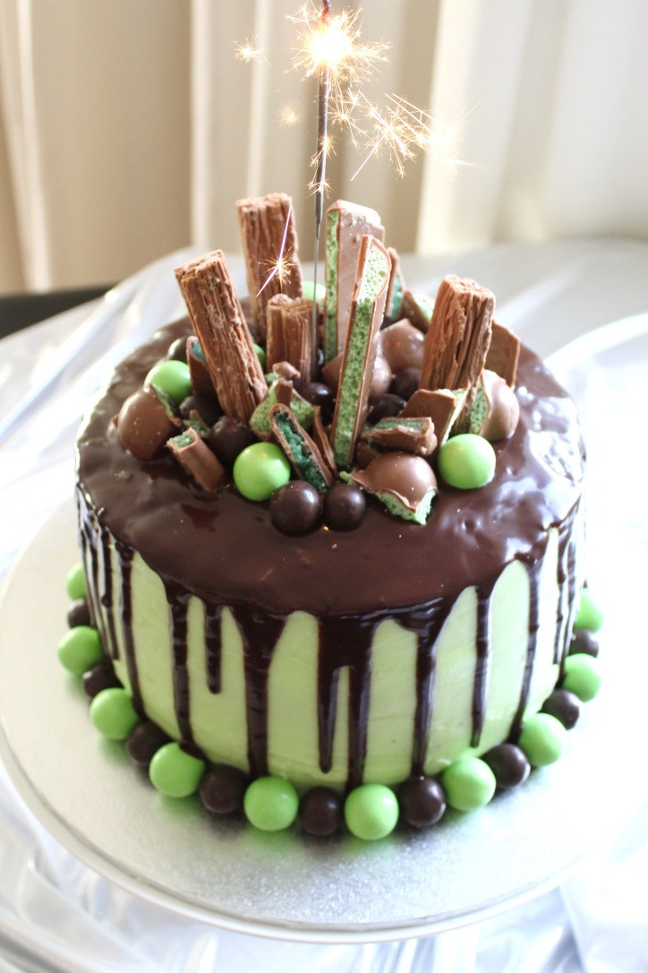 Chocolate Peppermint Cake
 Chocolate & Mint Drip Cake – Bakerholics Anonymous