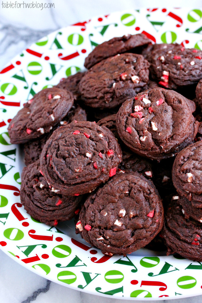 Chocolate Peppermint Cookies
 Chocolate Peppermint Chip Cookies Table for Two by