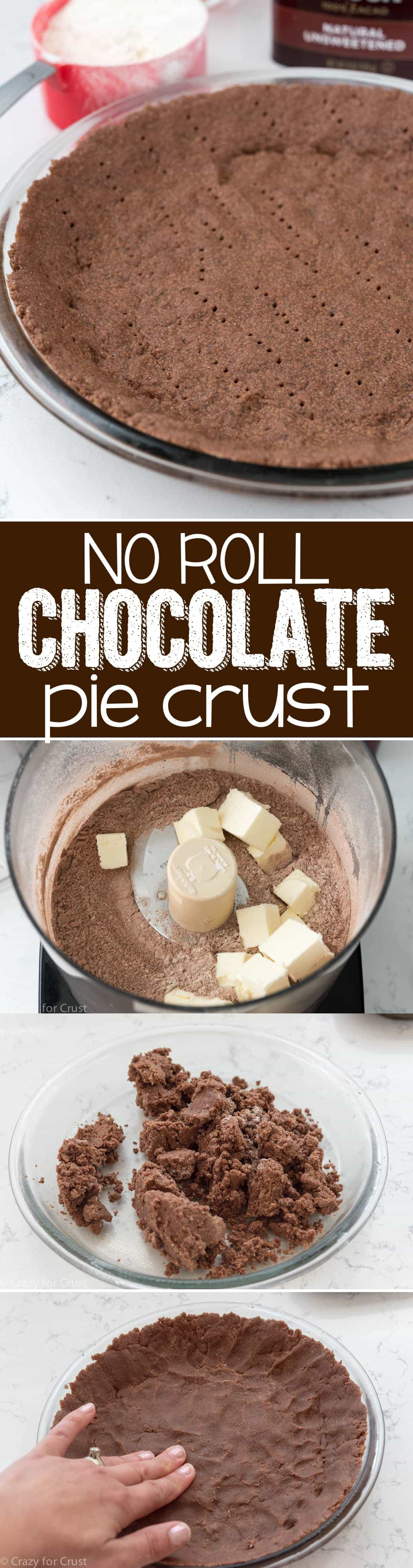 Chocolate Pie Crust
 No Roll Chocolate Pie Crust Crazy for Crust