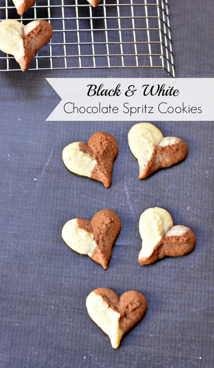 Chocolate Spritz Cookies
 Black and White Chocolate Spritz Cookies