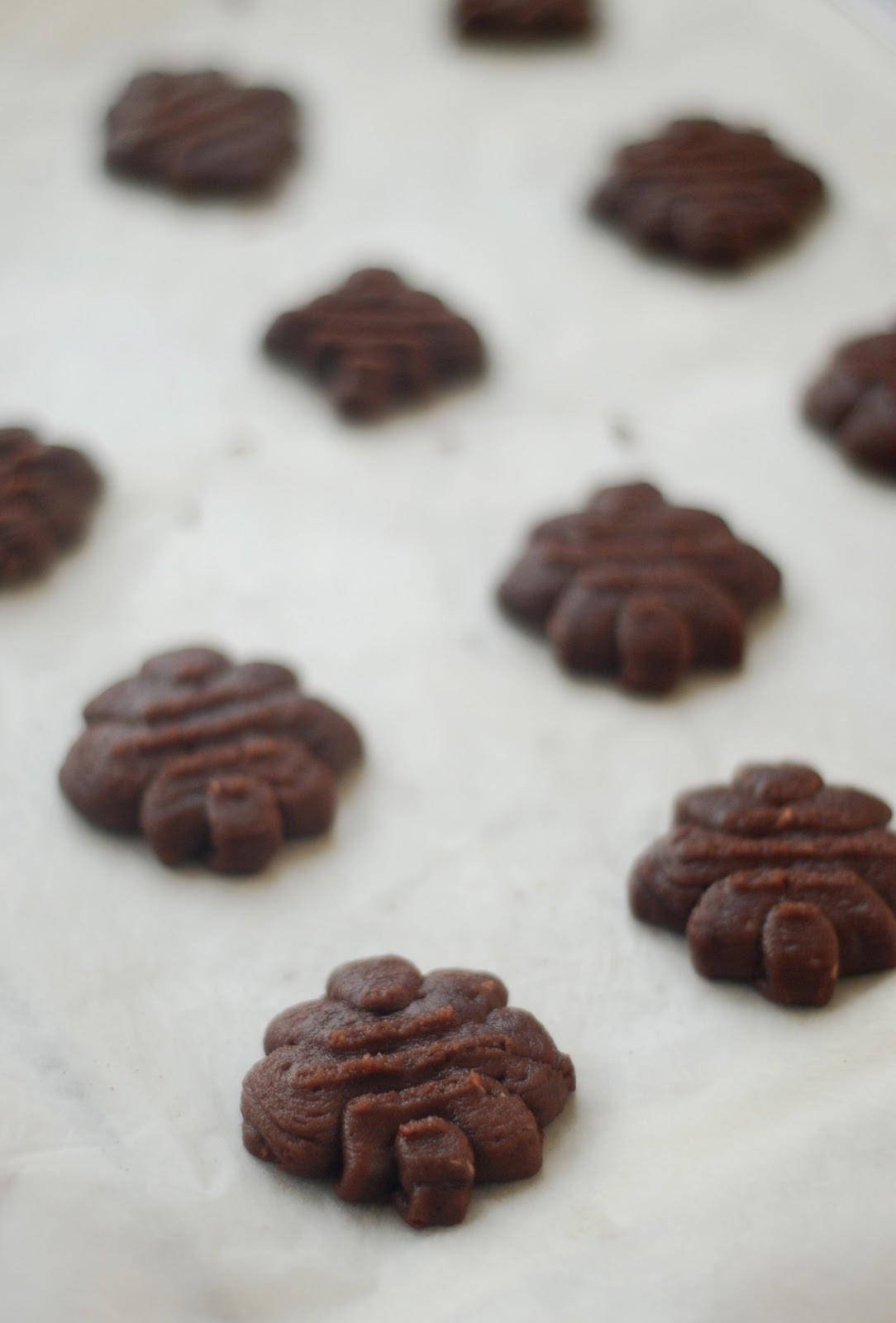 Chocolate Spritz Cookies
 nodesserts Chocolate Spritz Cookies