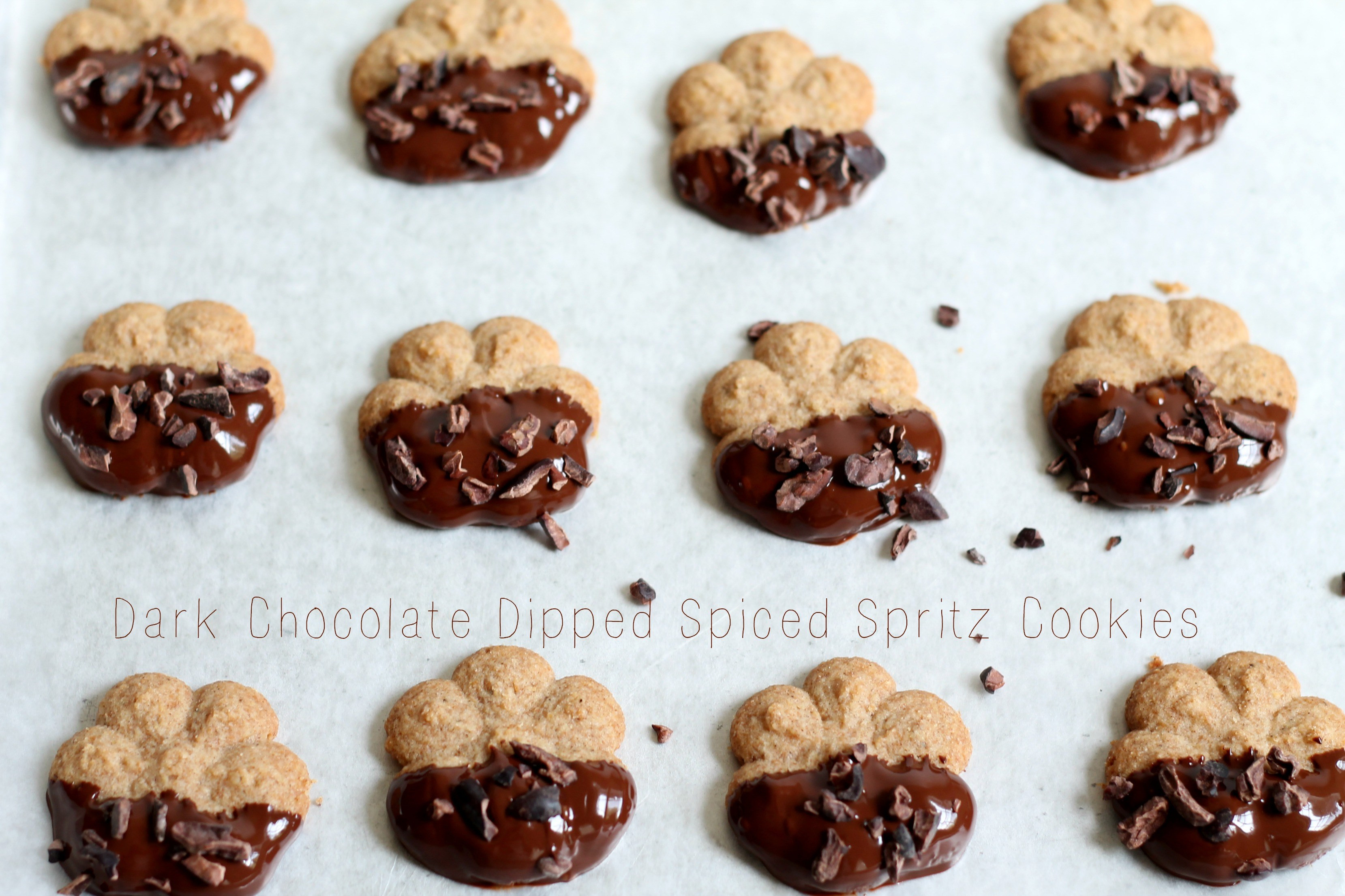 Chocolate Spritz Cookies
 Dark Chocolate Dipped Spiced Spritz Cookies Cooking with