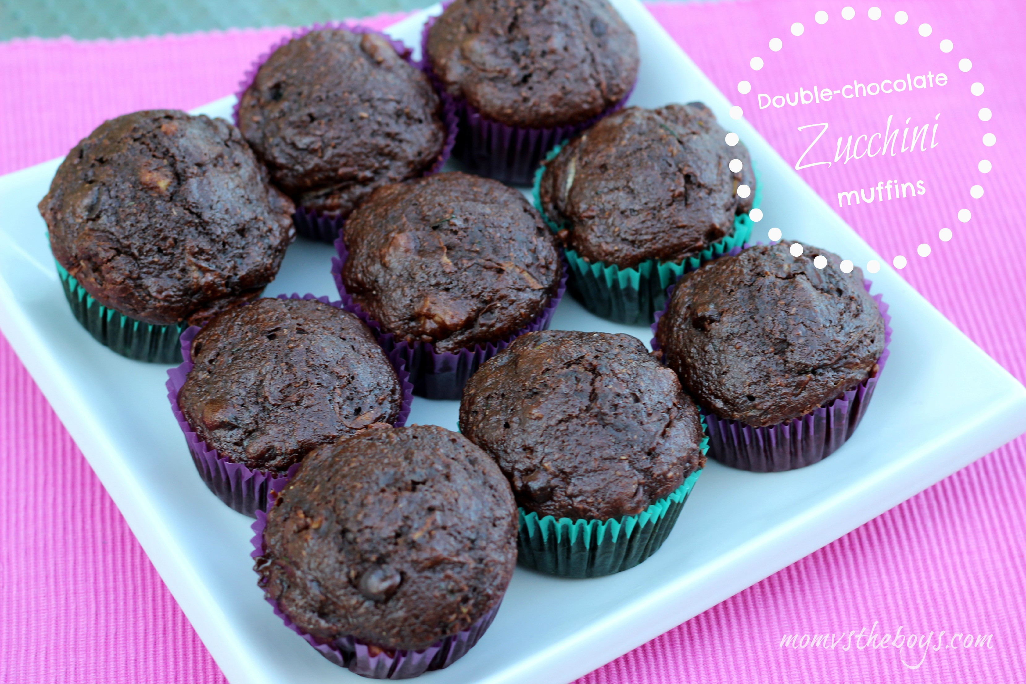 Chocolate Zucchini Muffins
 Double Chocolate Zucchini Muffins Mom vs the Boys