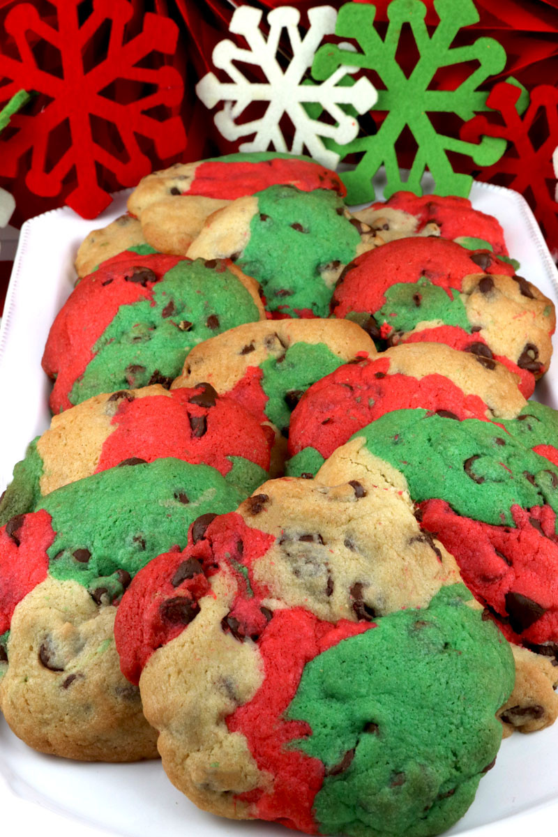 Christmas Chocolate Chip Cookies
 Christmas Marble Chocolate Chip Cookies Two Sisters