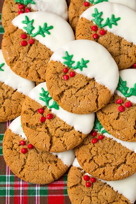 Christmas Cookies Pinterest
 White Chocolate Dipped Ginger Cookies Cooking Classy
