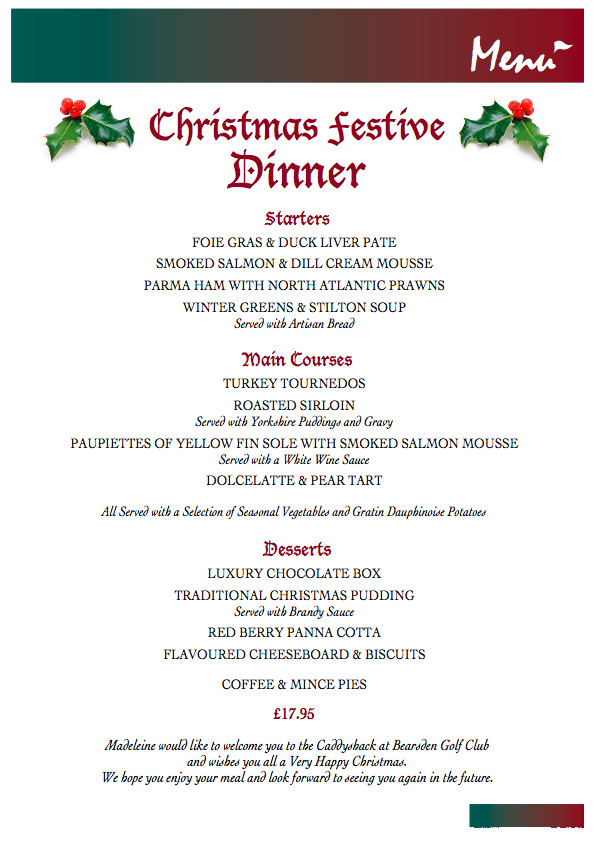 Christmas Dinner Menu Ideas
 20 Mouth Watering Christmas Dinner Menu