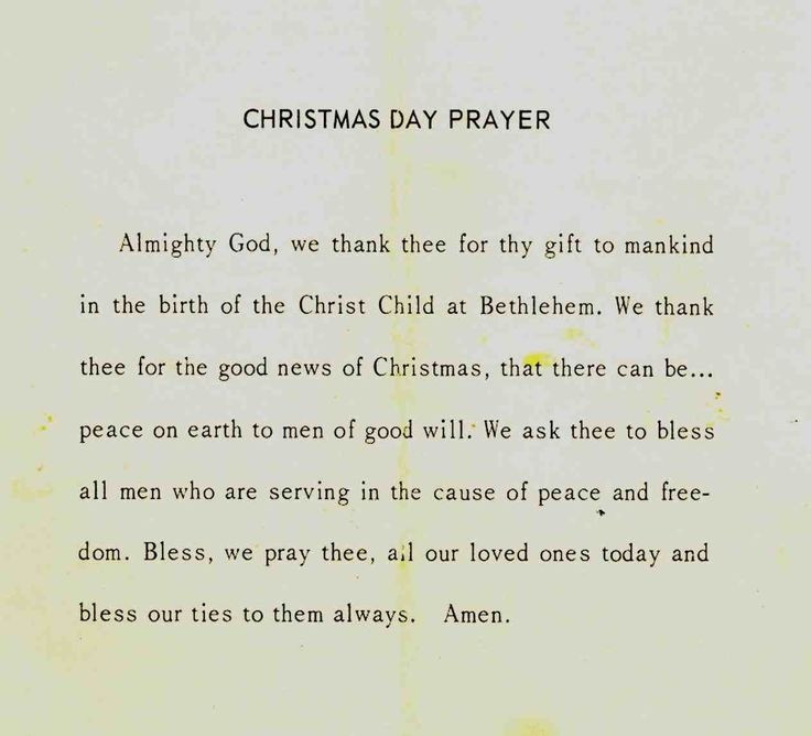 Christmas Dinner Prayer
 Christmas Dinner Prayer