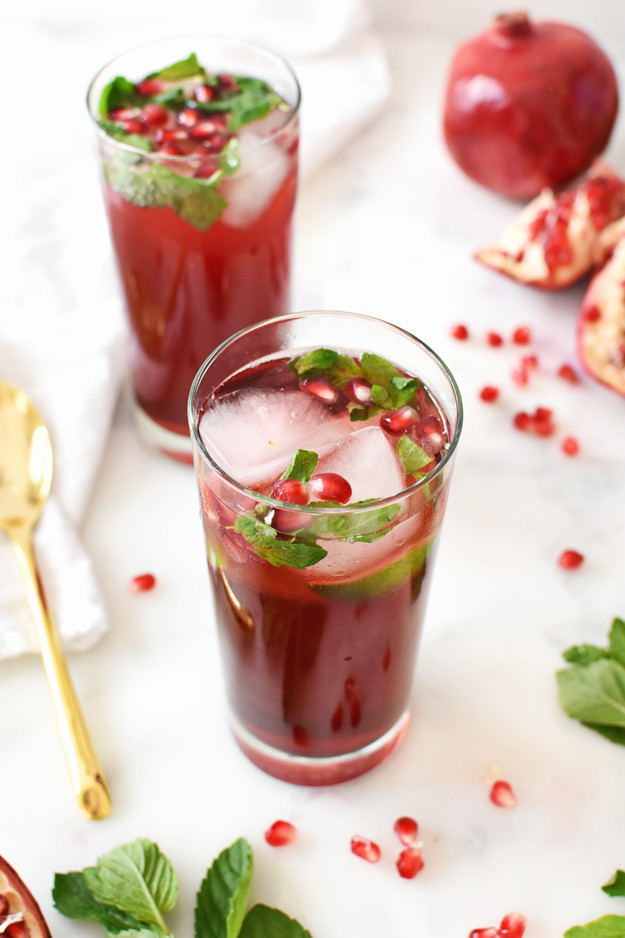 Christmas Drink Recipes
 Holiday Pomegranate Mojito Mocktail