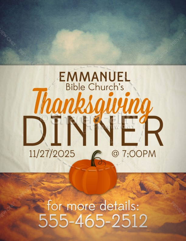 Church Thanksgiving Dinner
 Thanksgiving Dinner Religious Flyer Template