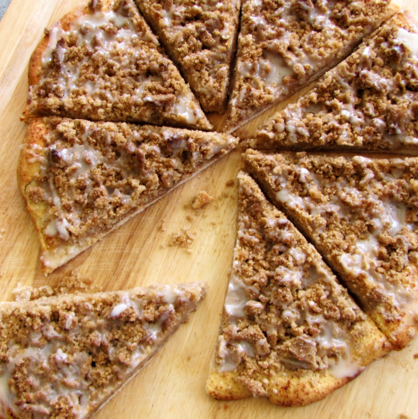 Cinnamon Dessert Pizza
 Rumbly in my Tumbly Godfather s Cinnamon Streusel Dessert