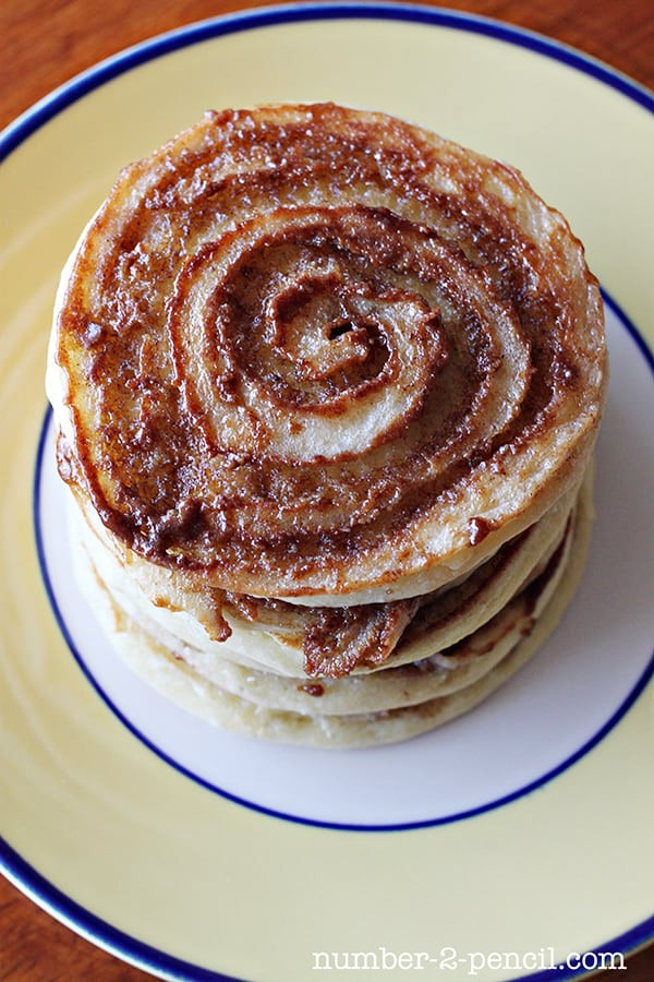 Cinnamon Swirl Pancakes
 Sour Cream Cinnamon Roll Pancakes with Maple Coffee Glaze