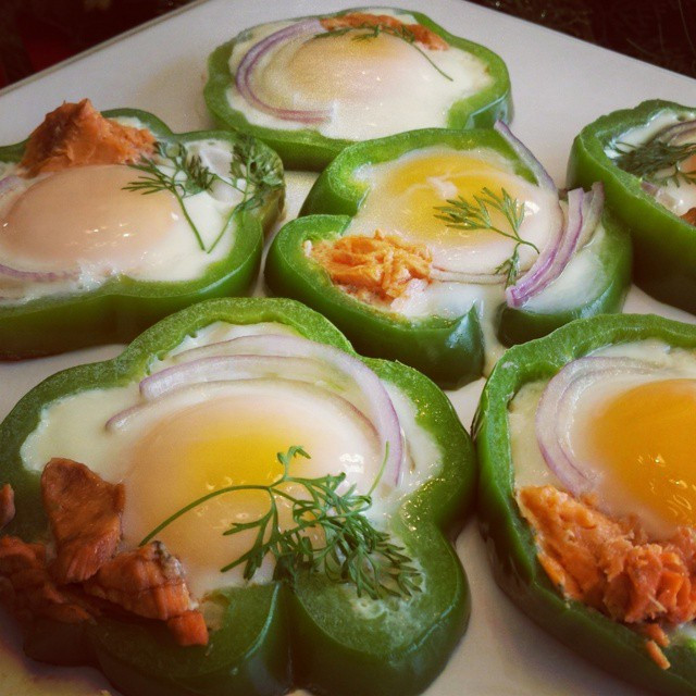 Clean Eating Breakfast Ideas
 Eggs in Bell Pepper Rings Clean Eating Breakfast