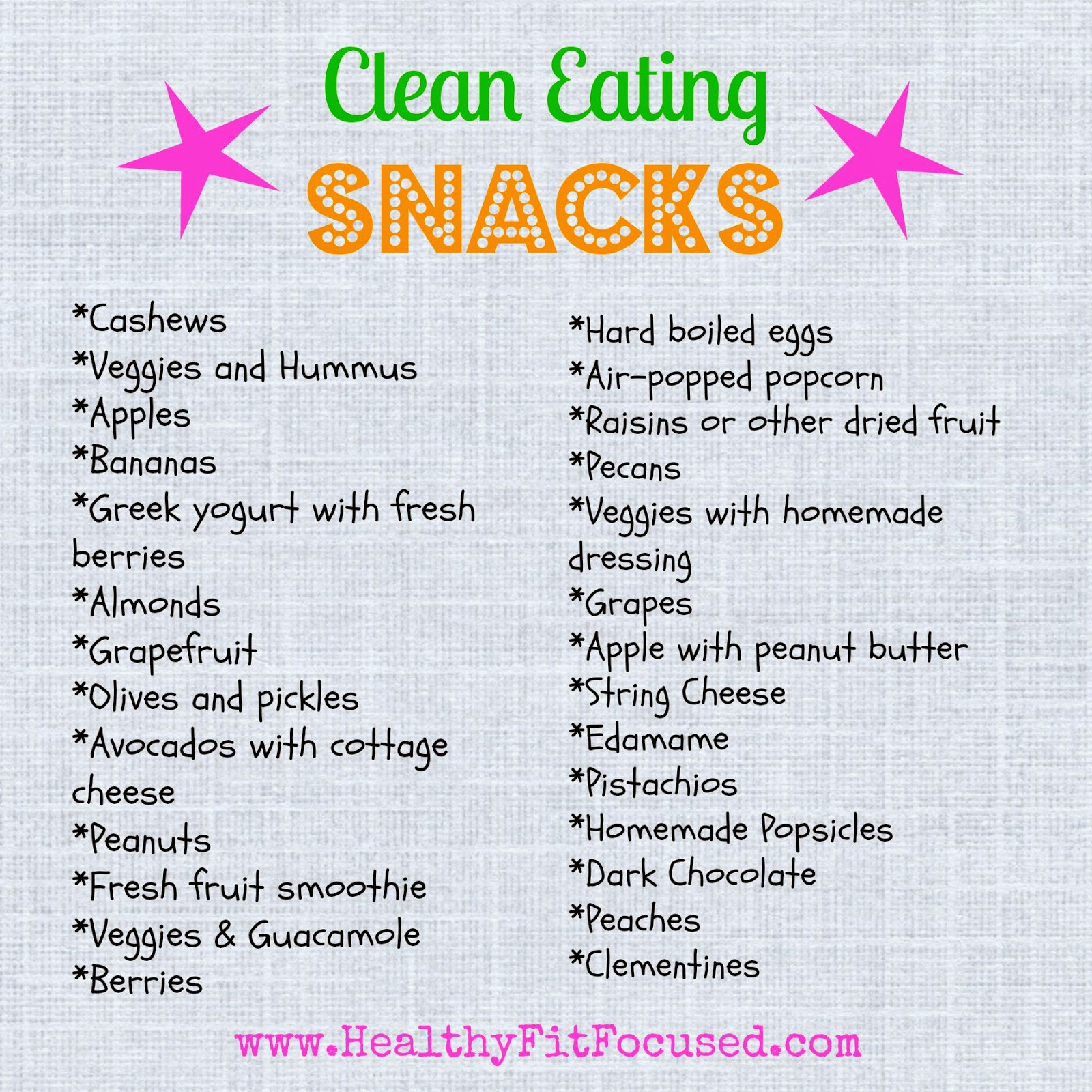 Clean Eating Snacks
 Healthy Fit and Focused Healthy Snack Ideas